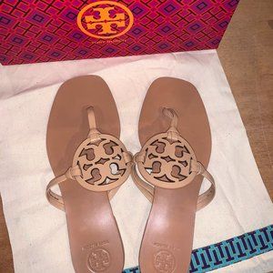 Tori Burch Miller Square Toe - Natural Vachetta